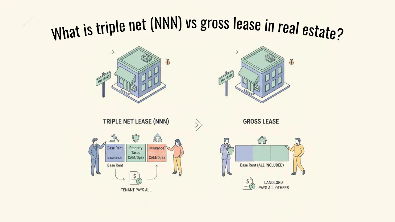 What is triple net (NNN) vs gross lease in real estate?