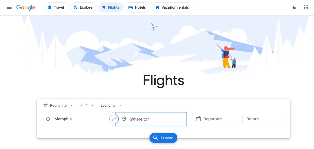 Booking on laptop