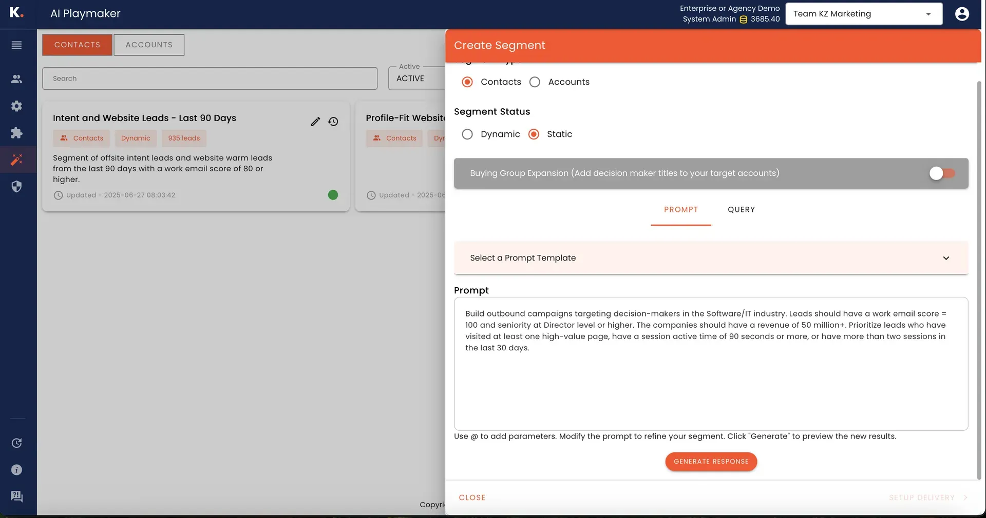 Prompt-Based Campaign Creation with Natural Language