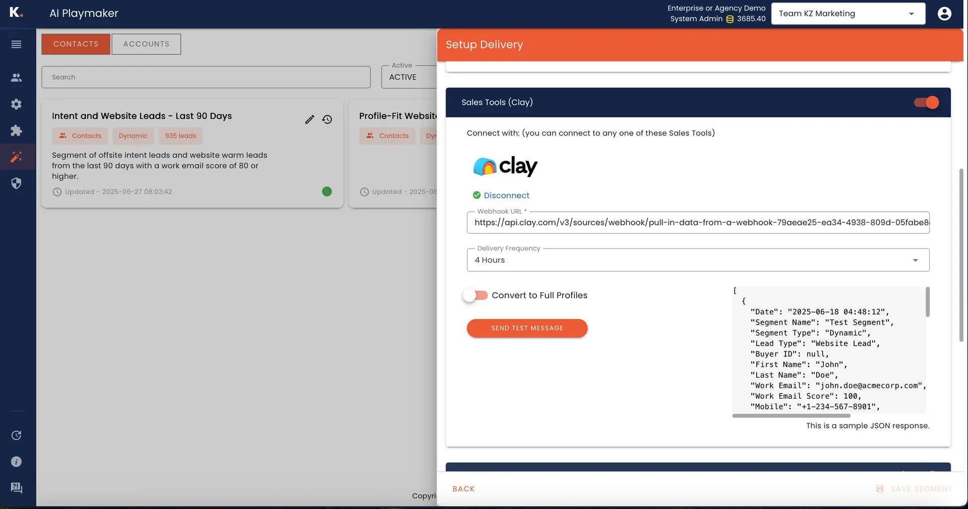 Native Integration with Clay and Webhooks